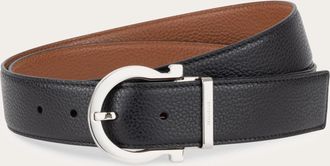 Ferragamo Women Reversible and adjustable Gancini belt Black