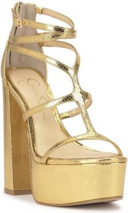 Jessica Simpson Aamina Platform Sandal in Gold Mtsnpp at Nordstrom Rack, Size 7.5