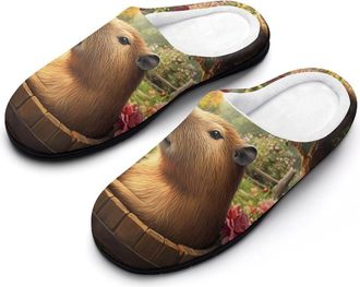 Generic Capybara Mens Slippers Comfortable And Non-slip Cotton Slipper Shoe for House