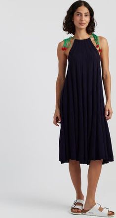 Chinti and Parker Cotton Cherry Swing Dress in Navy at Nordstrom, Size X-Large