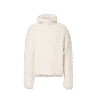 Acne Studios White Alpaca Leather Mens Sweatshirt