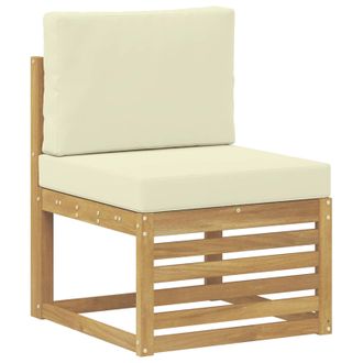 vidaXL Sof&aacute; Intermedio De Exterior Madera De Acacia S&oacute;lida Blanco Vidaxl