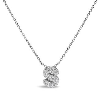 House of Brilliance 10K Gold Diamond Accent A-Z Initial Bubble Pendant Necklace