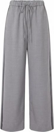 Sportmax Spxaceri Broek - Dames - Wijde Broeken - Grijs - 2XS - Wol - Broeken