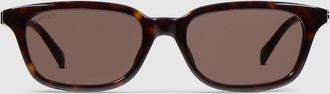 Gucci Rectangular-frame Sunglasses, Brown