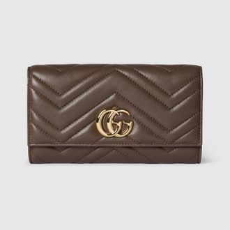 Gucci GG Marmont Continental Wallet, Brown, Leather
