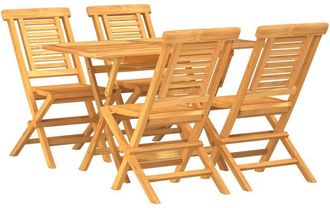 vidaXL Vidaxl - Juego De Comedor Para Jard&iacute;n 5 Piezas Madera Maciza De Teca