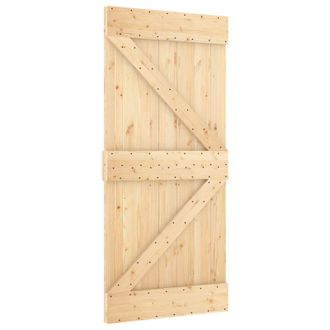 vidaXL Puerta Corredera Narvik Natural Y Negro 95 X 210 Cm (213,5 Cm) Vidaxl