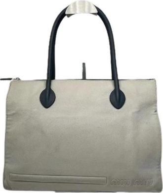 Miu Miu Pre-owned Tote Bag - Dames - Vintage Shopper - Beige - ONE Size - Leer - Vintage