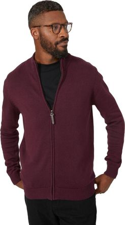 Maine Mens Premium Cotton Full Zip Jumper (M) (Burgundy)
