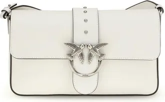 Pinko White Leather Shoulder Womens Bag