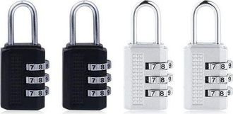OEM Paquete De 4 Candados De Combinaci&oacute;n Impermeables Con Combinaci&oacute;n De 3 D&iacute;gitos Para Taquillas De Gimnasios Escolares