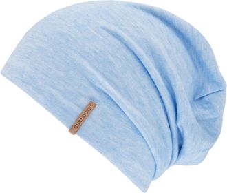 Chillouts Beanie CHILLOUTS Surrey Hat, Damen, blau (blau melange), Jersey, Materialmix, meliert, M&uuml;tzen Beanie, mit Melange-Effekt & angenehmem Tragekomfort f&uuml;r