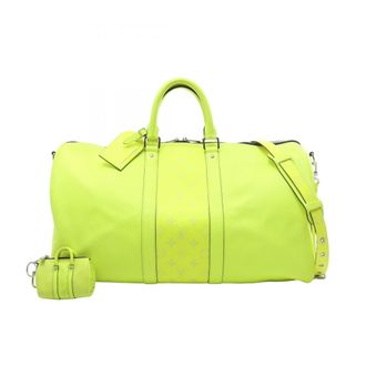 Louis Vuitton Green Leather Coated Canvas Boston Bag (Pre-Owned)