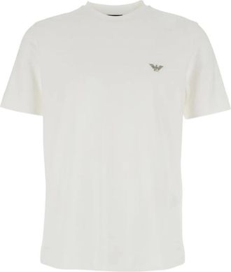 Emporio Armani White Cotton Logo T-Shirt