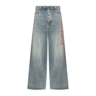 Balenciaga Heren, Jeans, Blauw, Maat: S Leer