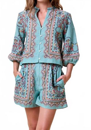 Cleobella Bleura Noelle Button Front Blouse In Blue