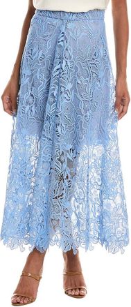 Oscar De La Renta Bellflower Guipure A-Line Skirt