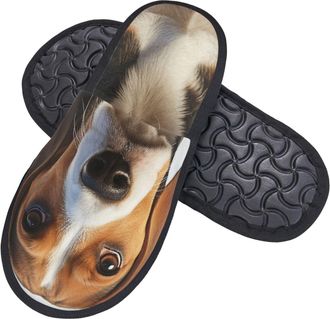 Generic Unisex Woman Man Slippers Cute Beagle Dog WomenS MenS Slippers Warm Business Trip Flight Slippers Cosy House Bedroom Shoes For Daily Indoor Gifts M