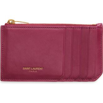 Saint Laurent ZIPPED FRAGMENTS CC in Dark Fuchsia at Nordstrom