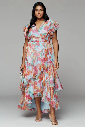 Hutch Samara Ruffle Midi Wrap Dress