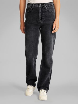 Calvin Klein Jeans Straight-Jeans CALVIN KLEIN JEANS HIGH RISE STRAIGHT, Damen, Gr. 28, L&auml;nge 30, schwarz (denim schwarz), Denim/Jeans, Obermaterial: 99% Baumwolle, 1% E
