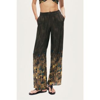 Nocturne Printed Straight-Leg Pants in Multi-Colored at Nordstrom, Size X-Large Eu