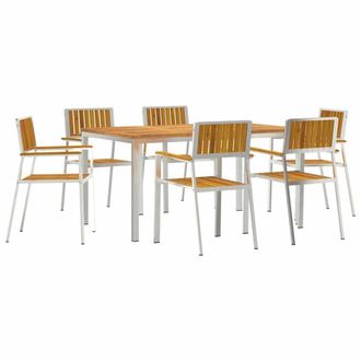 Berkfield Home 7 Piece Garden Dining Set Solid Wood Acacia in Brown