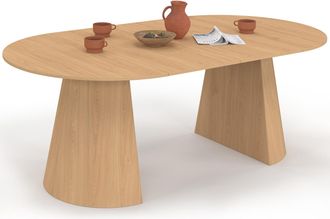 IDMarket Angele Tavolo Da Pranzo Rotondo Allungabile Per 4-10 Persone Effetto Legno Faggio 110-200 Cm