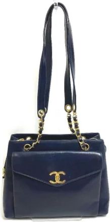 Chanel Pre-owned Shoulder Bags, female, Blue, Size: ONE SIZE Pre-owned Fabric chanel-bags