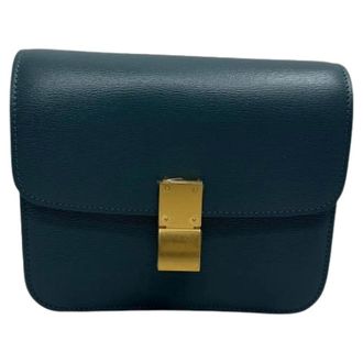 Celine Pre-owned Cross Body Bags, female, Green, Size: ONE SIZE Pre-owned Smooth Teen Box Bag
