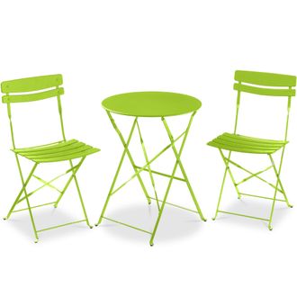 Best Choice Products 3-Piece Small Bistro Set, Folding Patio Furniture Set of 2 Chairs and Table