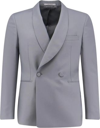 Tagliatore Double-Breasted Blazer - Heren - Business blazers - Grijs - L - Wol - Kostuums
