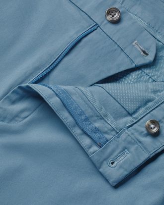 CHARLES TYRWHITT Cotton Shorts - Ocean Blue Size 30 by Charles Tyrwhitt