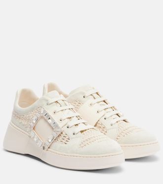 Roger Vivier Viv Skate suede-trimmed platform sneakers