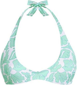 Vilebrequin Women Round Neckline Bikini Top Seashells in Blue at Nordstrom, Size Medium