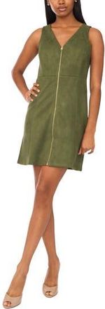 Halogen Zip Front Sleeveless Minidress in Olive Moss at Nordstrom Rack, Size Medium