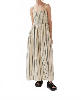 Foemina Liv Ruched Bodice Dress In Stripe Jacquard