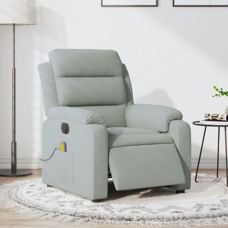 vidaXL Vidaxl - Sill&oacute;n Reclinable De Masaje El&eacute;ctrico Terciopelo Gris Claro
