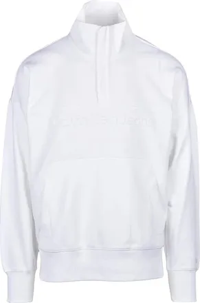 Calvin Klein White Half-Zip Crewneck Sweatshirt