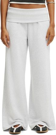 Cotton On Womens Fold Over Waistband Sweatpant in Light Grey Marle at Nordstrom, Size Xxx-Small