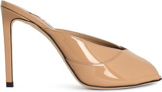 Jimmy Choo London Brigitte Leather Mules Nude Chai