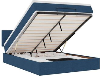 vidaXL Estructura De Cama Otomana Colch&oacute;n Tela Azul Pardo 140x200cm Vidaxl