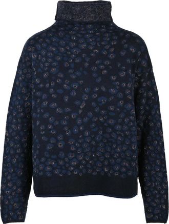 Alessia Santi Maglia collo alto - Dames - Coltruien - Blauw - S - Katoen - Truien & Vesten