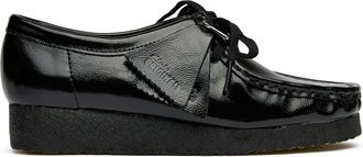 Clarks Womens Wallabee Shoes - Black Leather - Size UK 6