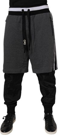 Dolce & Gabbana Black Gray Cotton Layered Men SweatMens Mens Pants