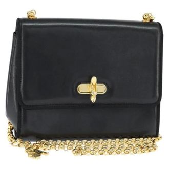 Ferragamo Pre-owned Cross Body Bags, female, Black, Size: ONE SIZE Pre-owned Leather Shoulder Bag