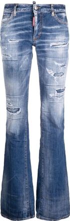 Dsquared2 distressed bootcut jeans - women - Cotton/Cotton/Polyester/Spandex/Elastane - 34 - Blue
