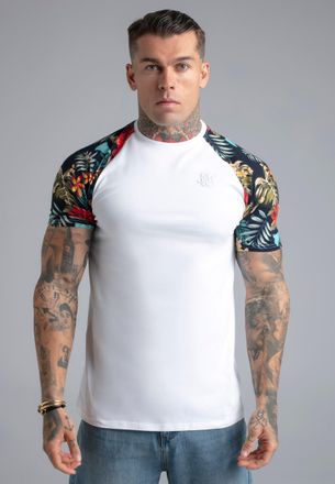 Siksilk Mens White Raglan T-Shirt XXL