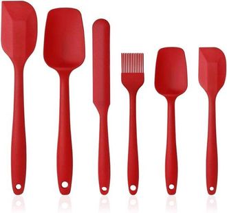 OEM Juego De Utensilios De Cocina De Silicona De 6 Piezas (incluye Brocha, Antiadherente Y Resistente Al Calor, Apto Para Cocinar Y Hornear, Rojo